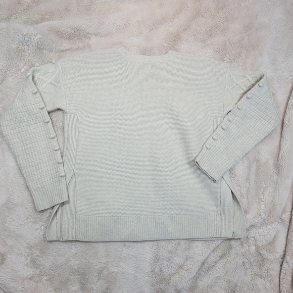 Madewell Cream Cable Knit Textured Sweater Size Small - Picture 10 of 10